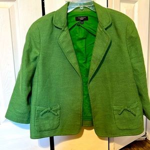 Green blazer, 16 petite, 3/4 sleeves.